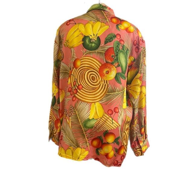 Carlisle Tropical Banana Multicolor Silk VTG Shirt Size 16 Rare - Picture 4 of 11